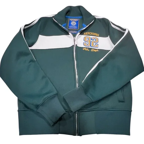 Abercrombie & Fitch Vintage Track Jacket, Green, L